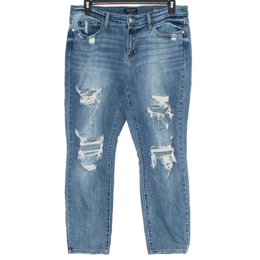 Judy Blue Jeans Boyfriend Distressed Ripped Casual Streetwear Grunge Y2K 11/30